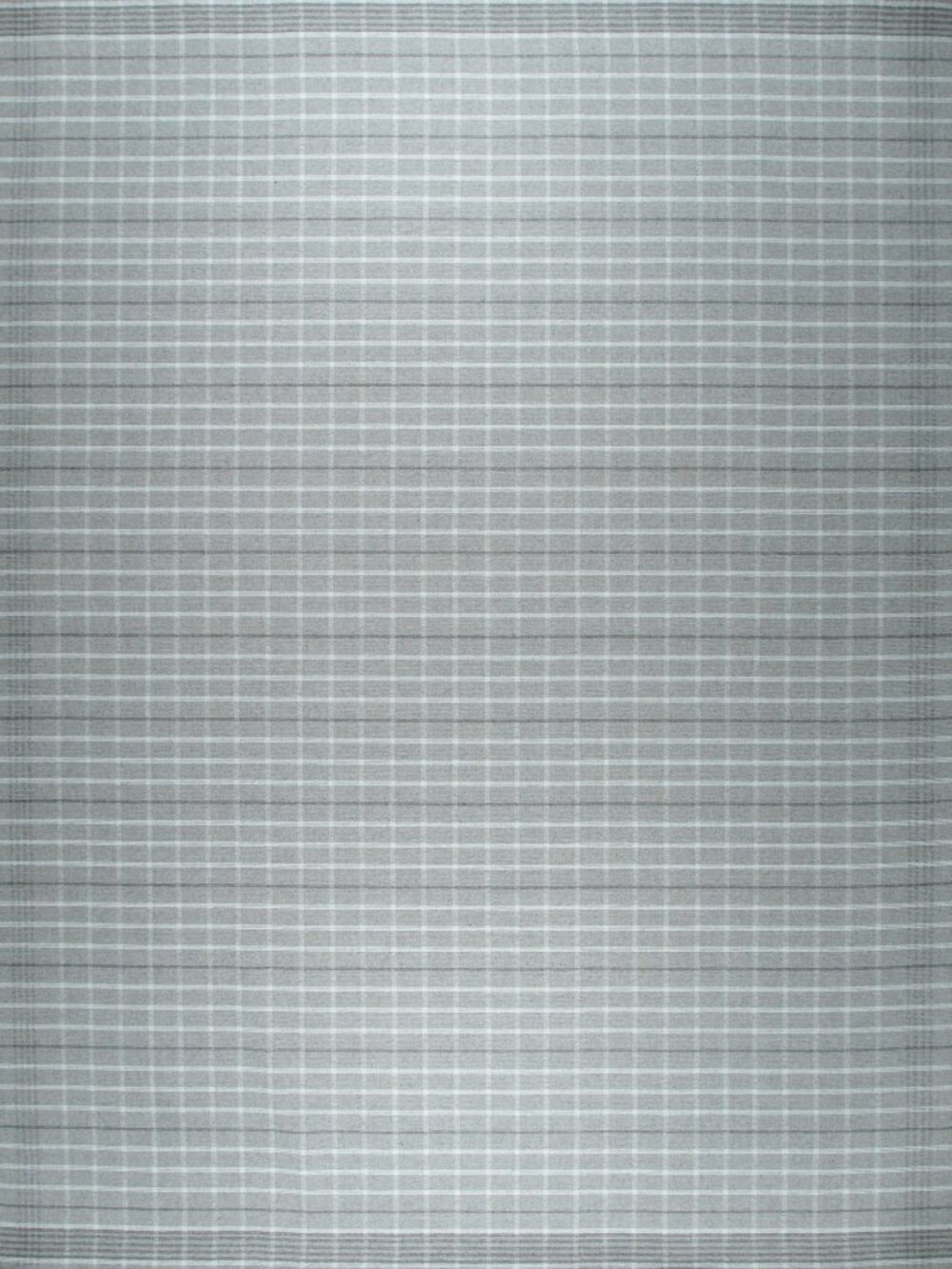 Gray Windowpane Plaid Flatweave Wool Area Rug 5' x 8' Handwoven Reversible